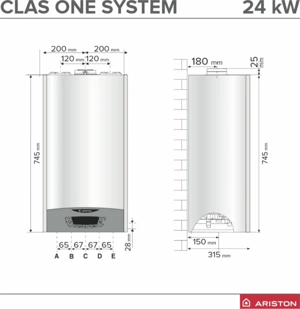 PACHET Centrala termica in condensare ARISTON Clas One System 24 KW cu boiler BCH 160 L