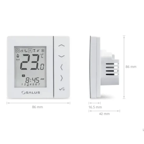 Termostat smart SALUS VS10WRF, alb, montaj in doza, sistem IT600