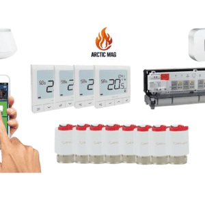 Pachet Salus IT600 Smart Home 4 camere (8 circuite) pardoseala QUANTUM alb, 5 ani garantie