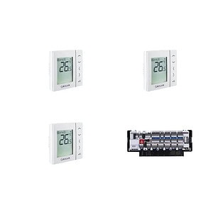 Pachet automatizare pardoseala 5 zone cu fir Salus, termostat neprogramabil, montaj in doza